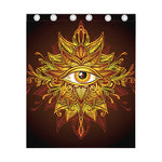 Gold All Seeing Eye Print Curtain