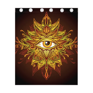 Gold All Seeing Eye Print Curtain