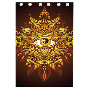 Gold All Seeing Eye Print Curtain