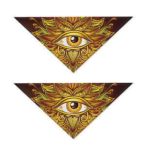 Gold All Seeing Eye Print Dog Bandana