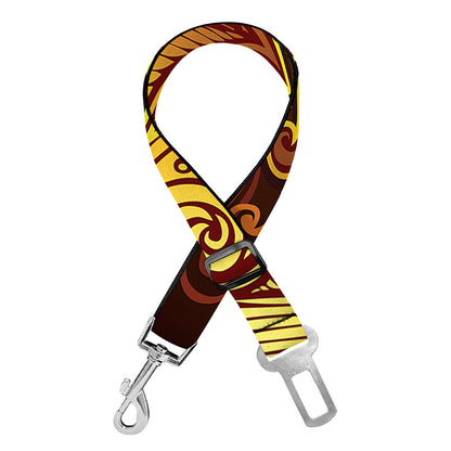 Gold All Seeing Eye Print Dog Seat Belt
