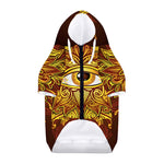 Gold All Seeing Eye Print Dog Zip Up Hoodie
