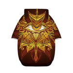 Gold All Seeing Eye Print Dog Zip Up Hoodie