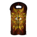 Gold All Seeing Eye Print Double Neoprene Wine Tote