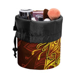 Gold All Seeing Eye Print Drawstring Makeup Bag