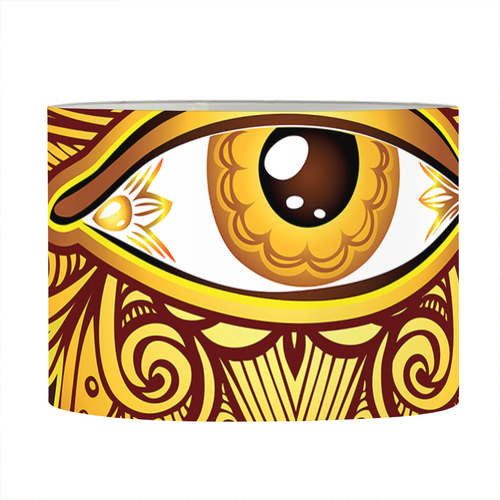 Gold All Seeing Eye Print Drum Lamp Shade