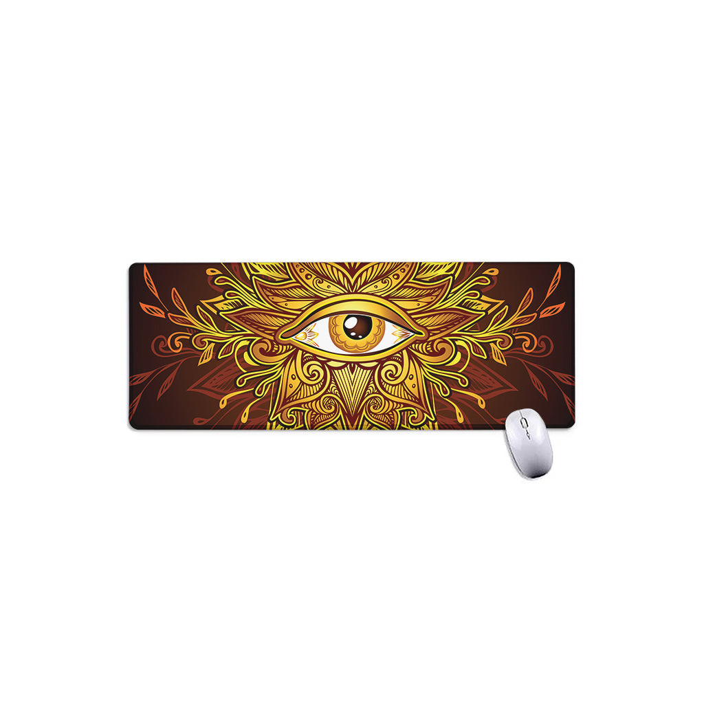 Gold All Seeing Eye Print Extended Mouse Pad