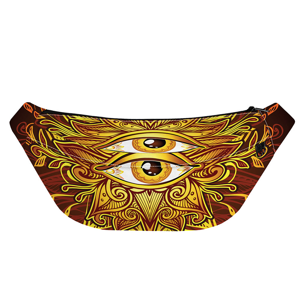 Gold All Seeing Eye Print Fanny Pack