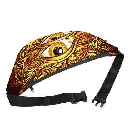 Gold All Seeing Eye Print Fanny Pack