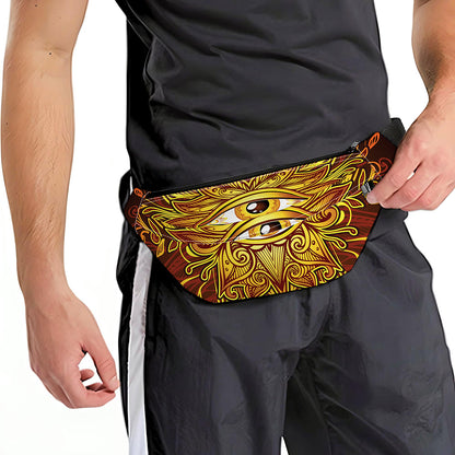 Gold All Seeing Eye Print Fanny Pack