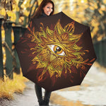 Gold All Seeing Eye Print Foldable Umbrella