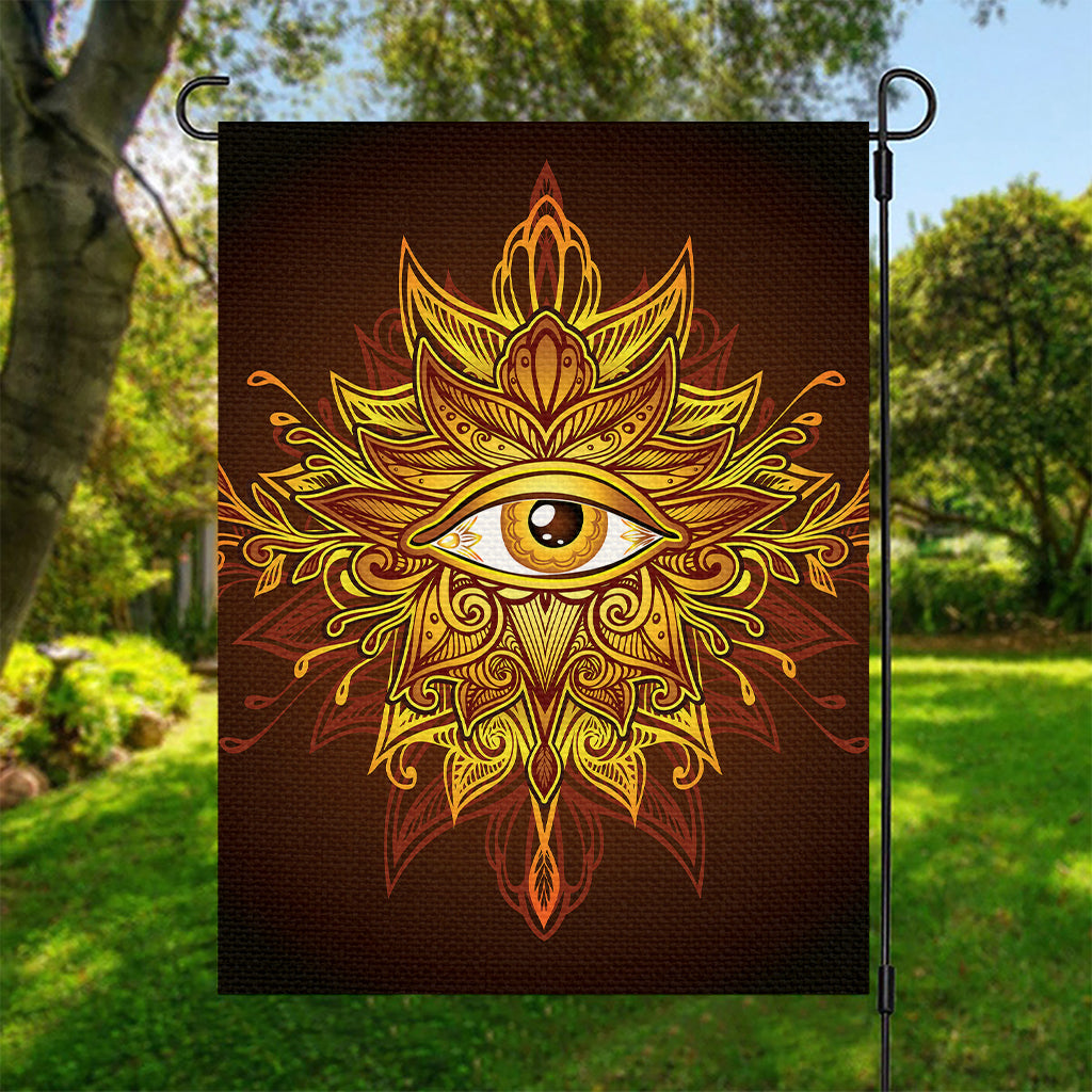 Gold All Seeing Eye Print Garden Flag