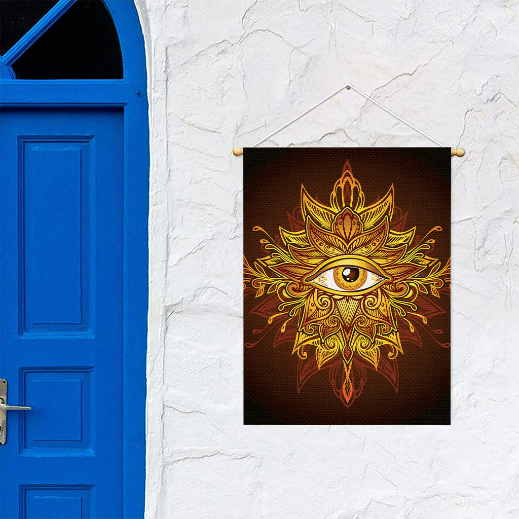 Gold All Seeing Eye Print Garden Flag