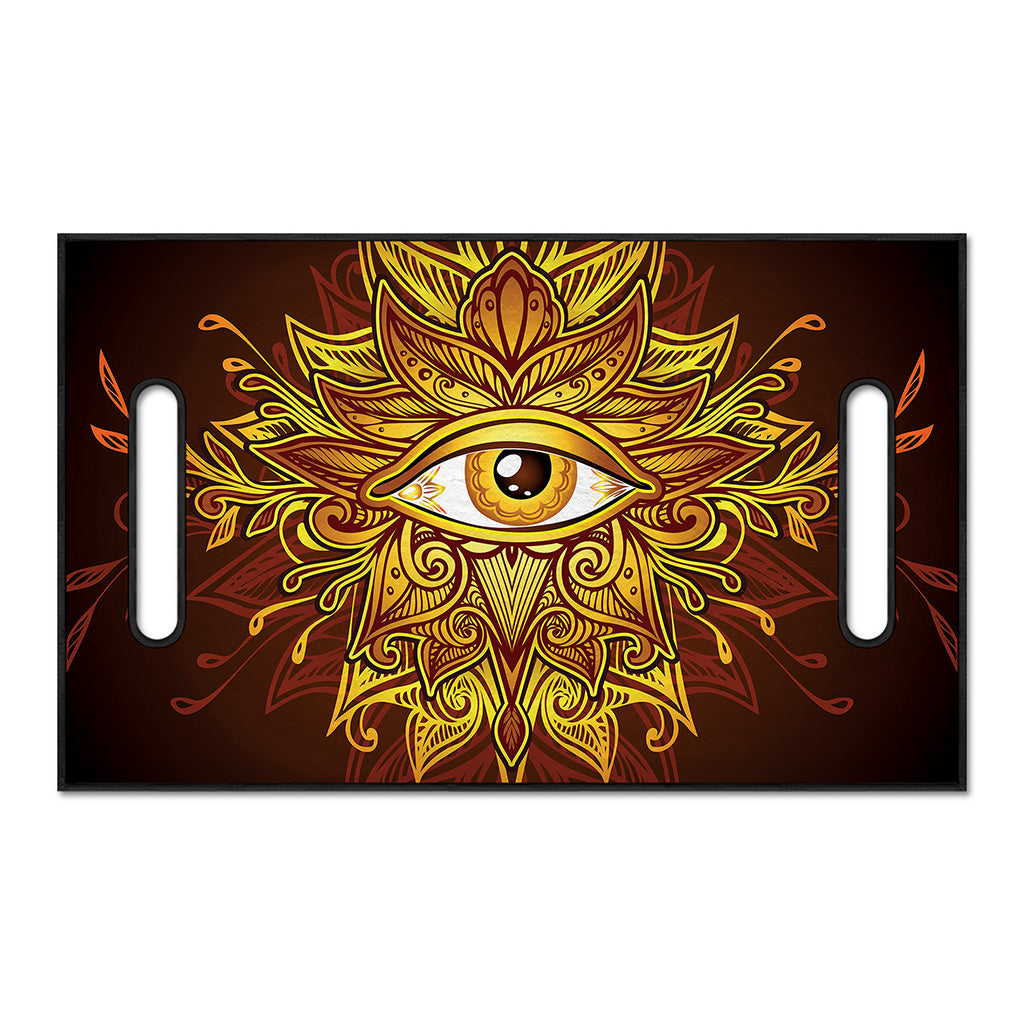 Gold All Seeing Eye Print Golf Cart Seat Cover