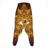 Gold All Seeing Eye Print Hammer Pants