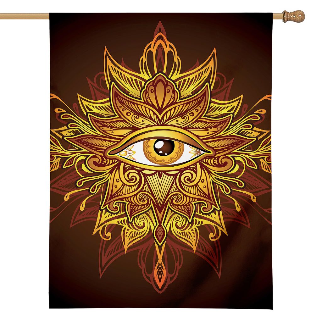 Gold All Seeing Eye Print House Flag