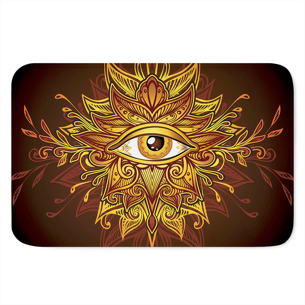 Gold All Seeing Eye Print Indoor Door Mat