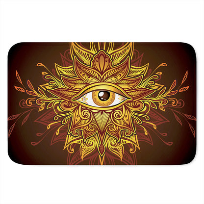 Gold All Seeing Eye Print Indoor Door Mat