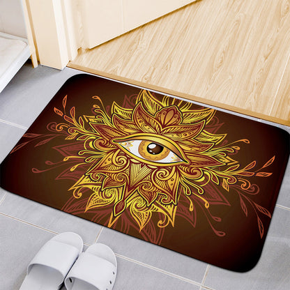Gold All Seeing Eye Print Indoor Door Mat
