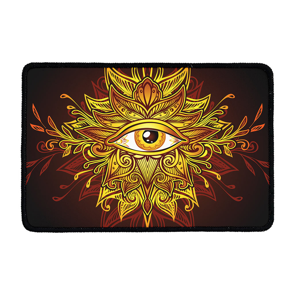 Gold All Seeing Eye Print Kitchen Mat
