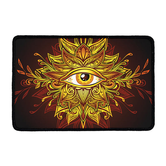 Gold All Seeing Eye Print Kitchen Mat