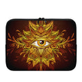 Gold All Seeing Eye Print Laptop Sleeve
