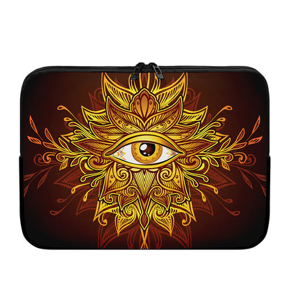 Gold All Seeing Eye Print Laptop Sleeve