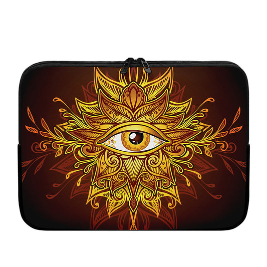 Gold All Seeing Eye Print Laptop Sleeve