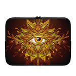 Gold All Seeing Eye Print Laptop Sleeve