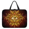 Gold All Seeing Eye Print Laptop Sleeve With Handle