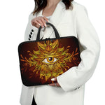 Gold All Seeing Eye Print Laptop Sleeve With Handle