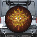 Gold All Seeing Eye Print Leather Spare Tire Cover