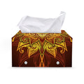 Gold All Seeing Eye Print Leather Tissue Box Cover