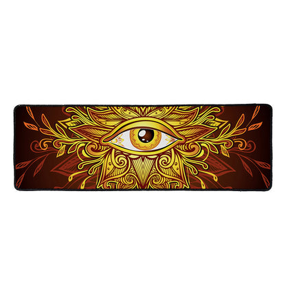 Gold All Seeing Eye Print Long Kitchen Mat