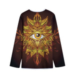 Gold All Seeing Eye Print Long Sleeve Short Coat