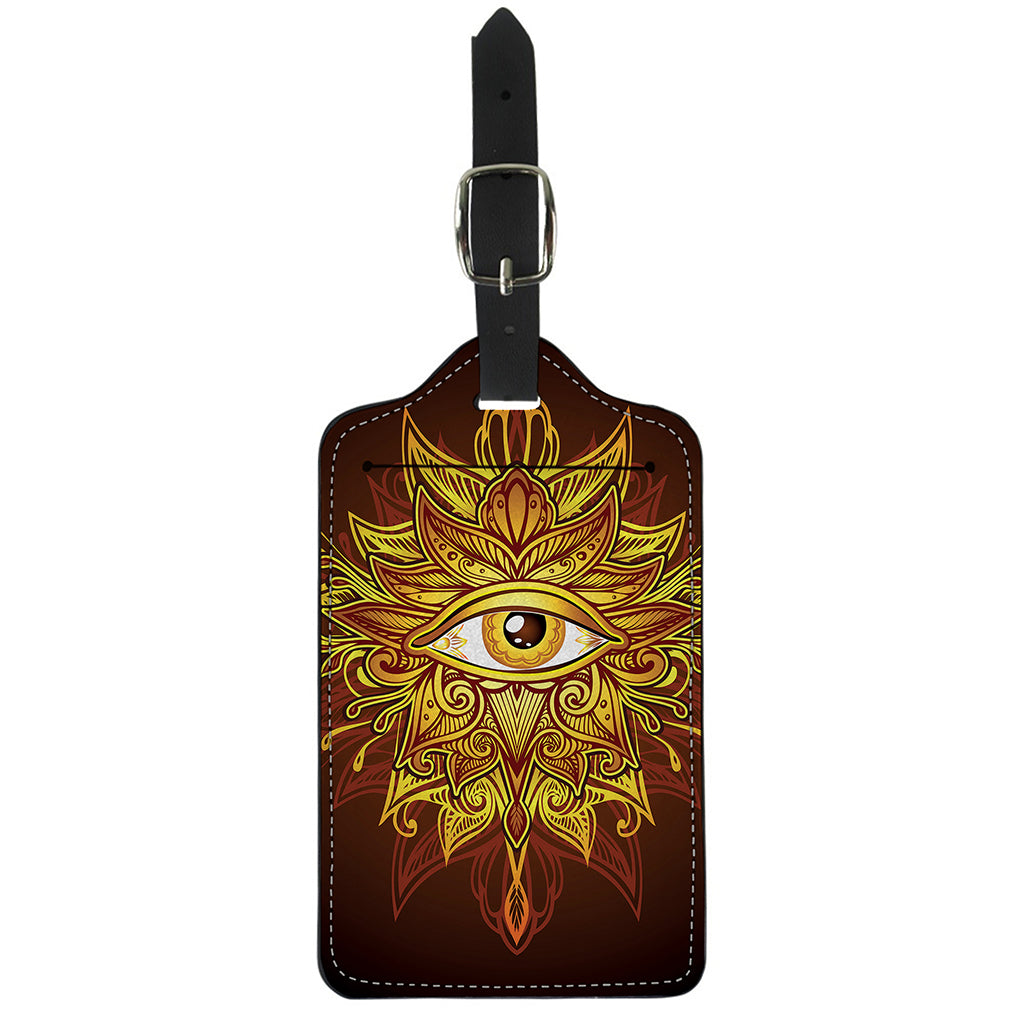 Gold All Seeing Eye Print Luggage Tag
