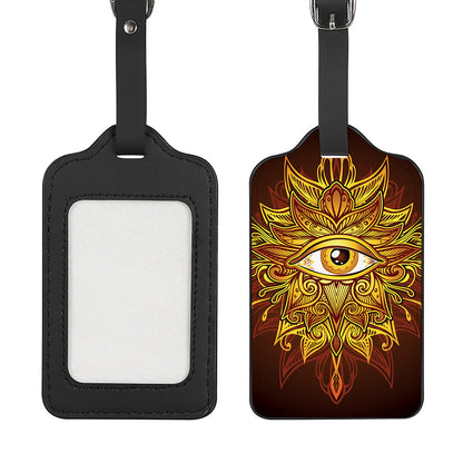 Gold All Seeing Eye Print Luggage Tag