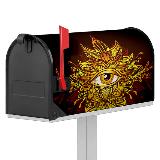 Gold All Seeing Eye Print Mailbox Cover