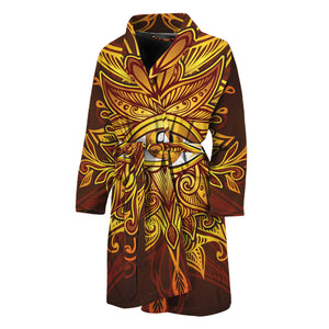 Gold All Seeing Eye Print Men's Bathrobe