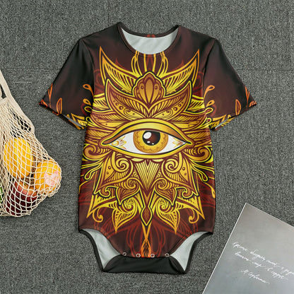 Gold All Seeing Eye Print Men's Bodysuit