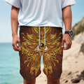 Gold All Seeing Eye Print Men's Cargo Shorts