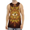 Gold All Seeing Eye Print Men's Muscle Tank Top