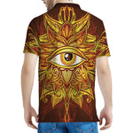 Gold All Seeing Eye Print Men's Polo Shirt