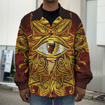 Gold All Seeing Eye Print Men's Shirt Jacket