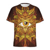 Gold All Seeing Eye Print Men's Sports T-Shirt