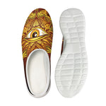 Gold All Seeing Eye Print Mesh Casual Shoes