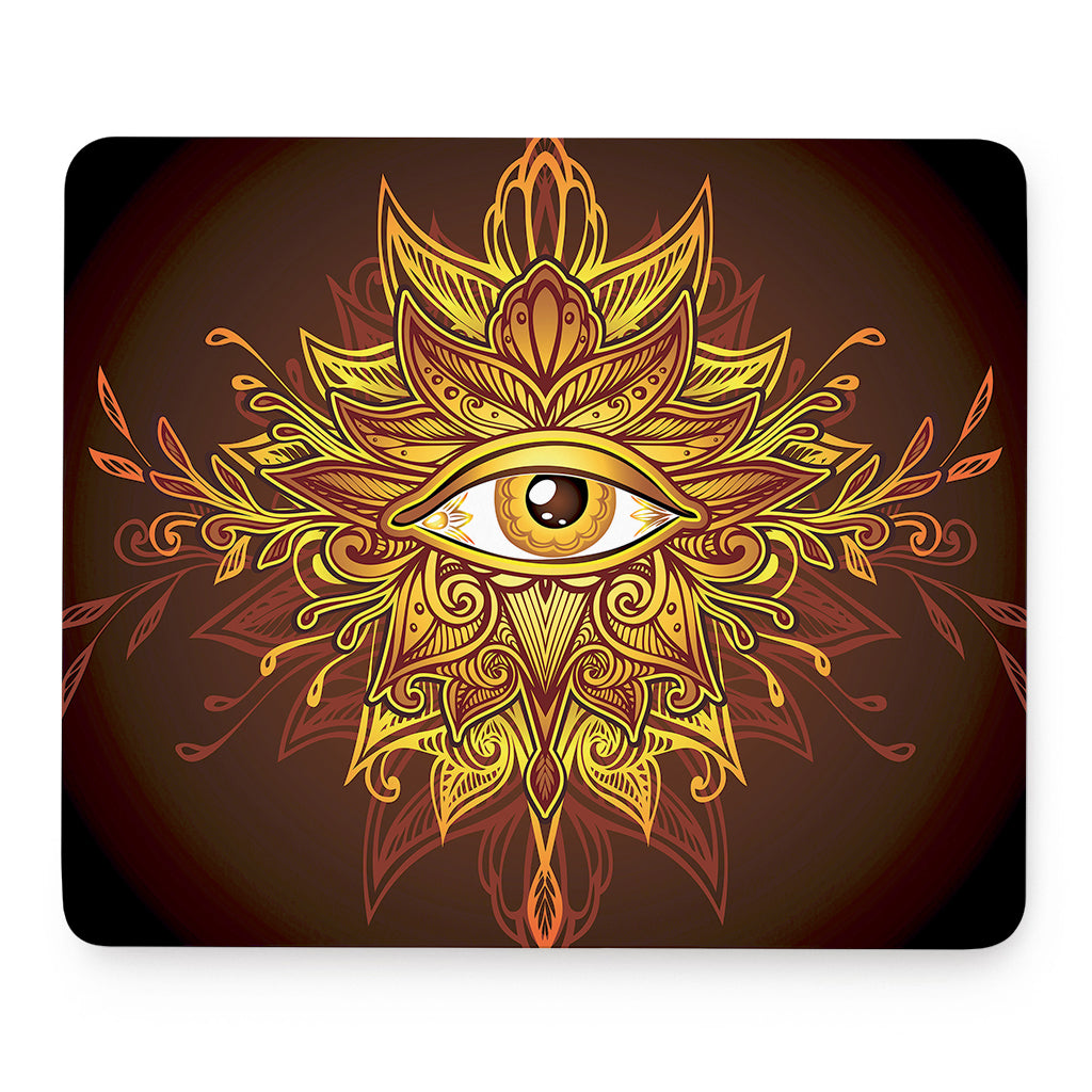 Gold All Seeing Eye Print Mouse Pad