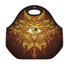 Gold All Seeing Eye Print Neoprene Lunch Bag