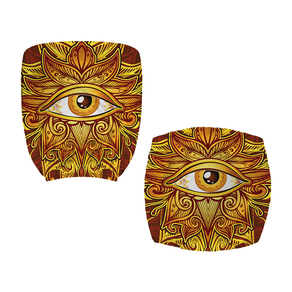 Gold All Seeing Eye Print Office Chair Cover