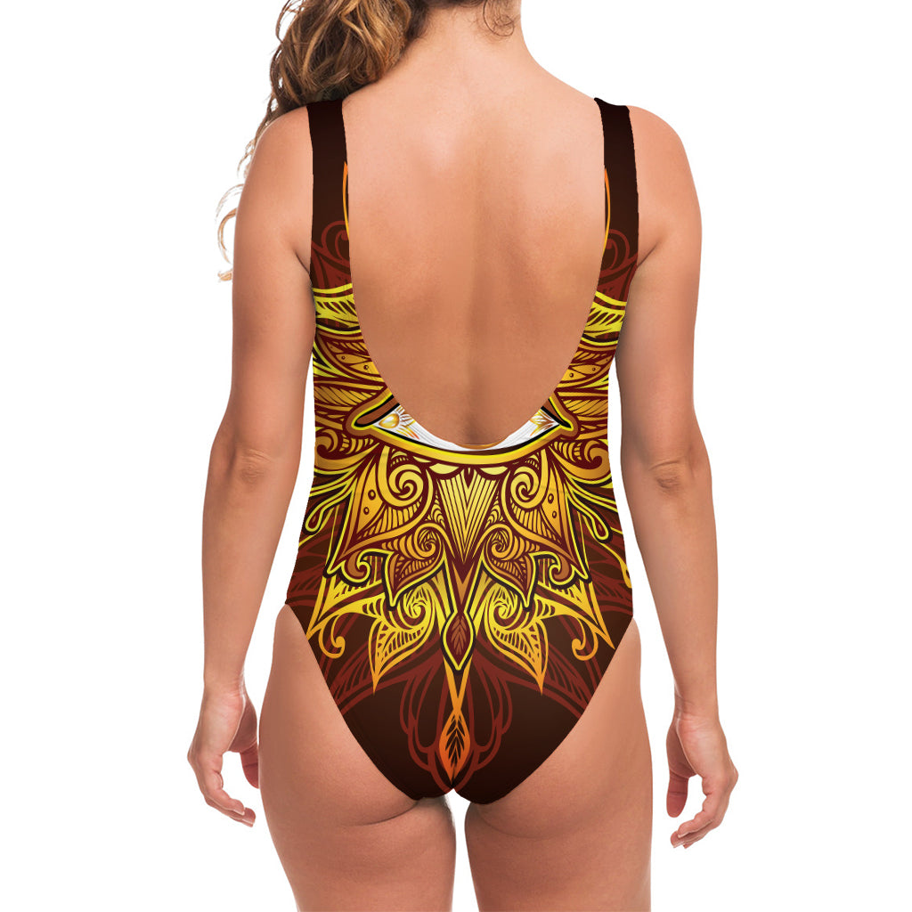 Gold All Seeing Eye Print One Piece Swimsuit